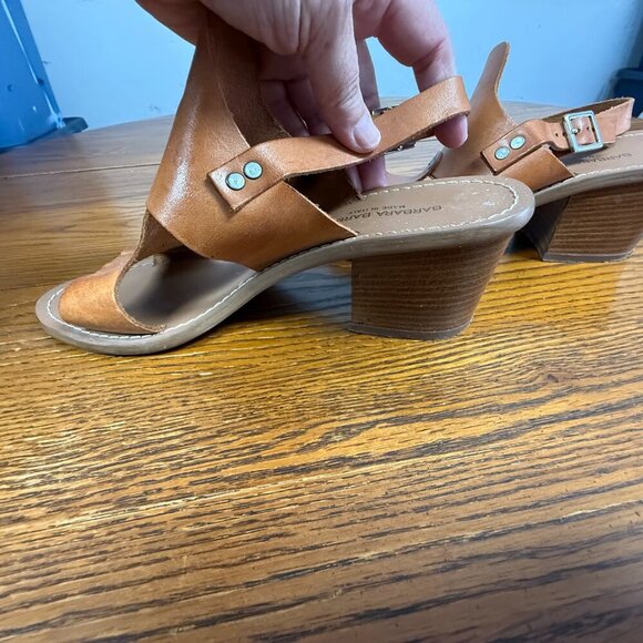 Barbara Barbieri Brown Leather slingback Sandal, Italian Made, Size 8 - Picture 3 of 9